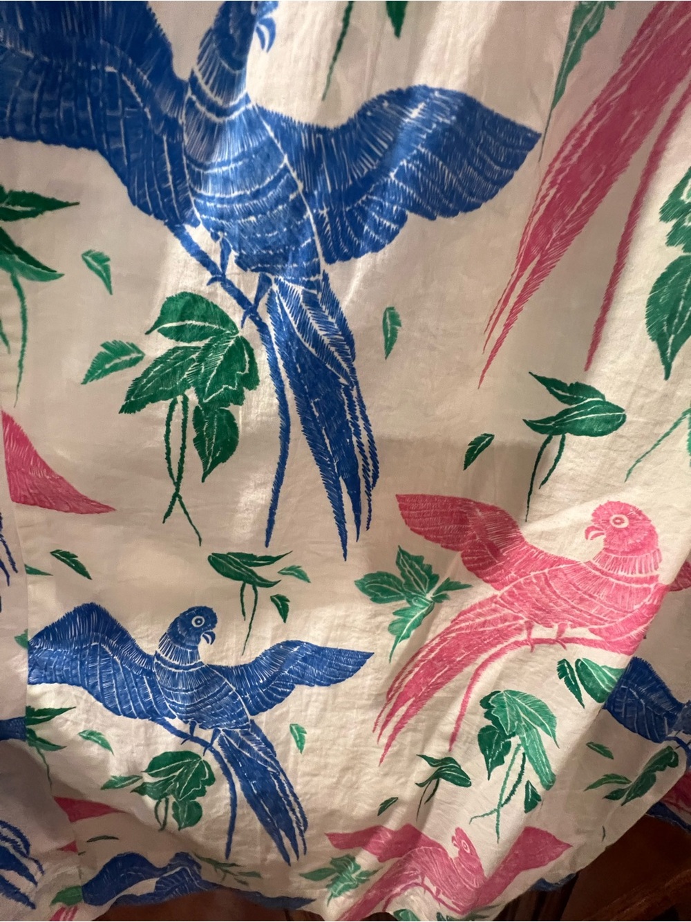 Oliphant Pintuck Ruffle Mini Dress In Macaw Print - Picture 5 of 11